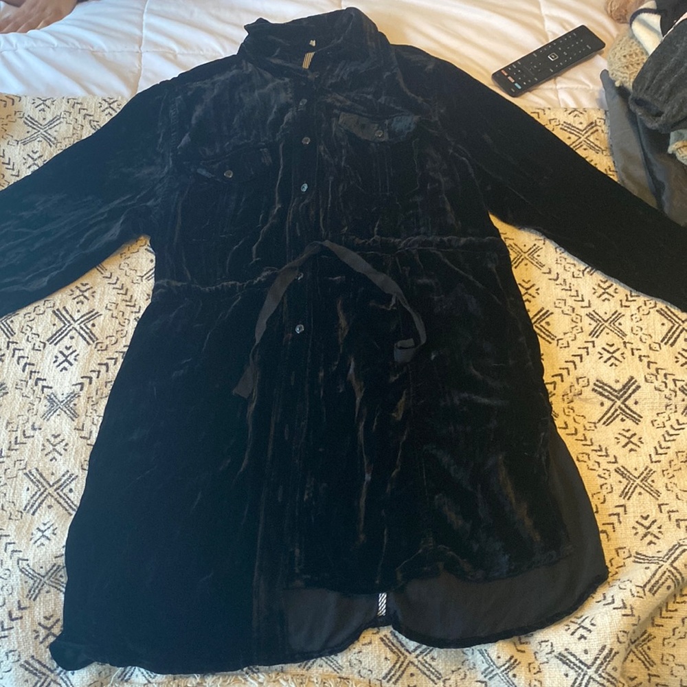 faux velvet black dress price negotiable